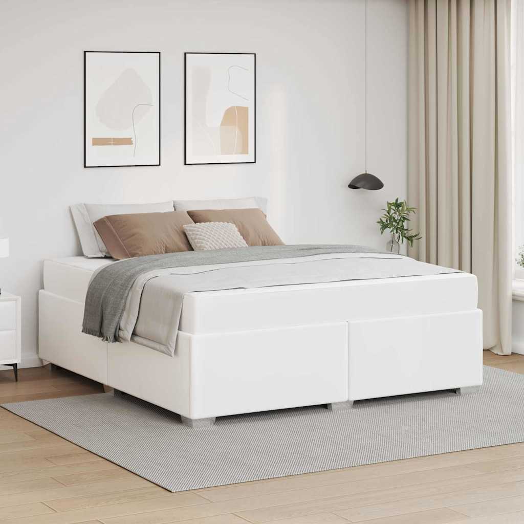 Cadre de lit avec matelas Blanc 180 x 200 cm tissu - XIOS