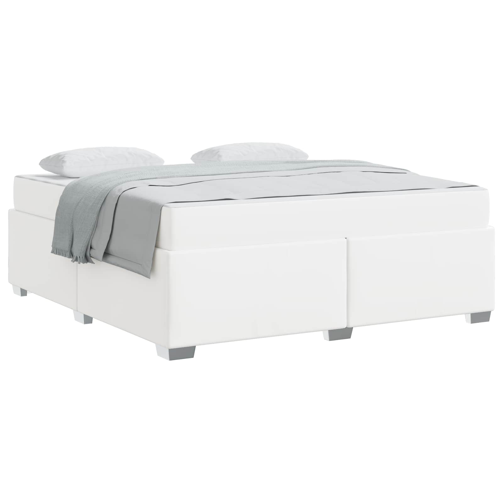 Cadre de lit avec matelas Blanc 180 x 200 cm tissu - XIOS