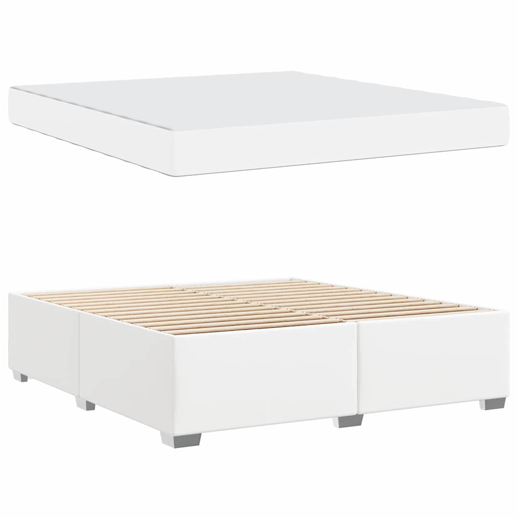 Cadre de lit avec matelas Blanc 180 x 200 cm tissu - XIOS