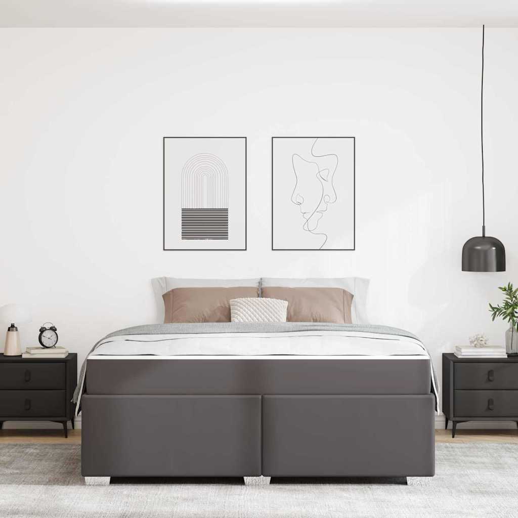 Cadre de lit Gris 180 x 200 cm Faux cuir - XIOS