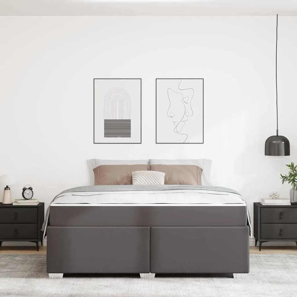 Cadre de lit Gris 180 x 200 cm PVC - XIOS