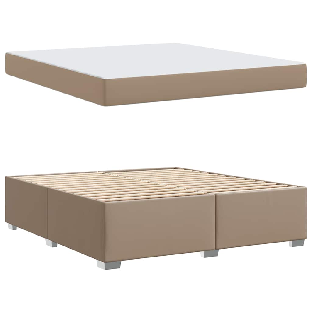Cadre de lit avec matelas Cappuccino 180 x 200 cm tissu - XIOS