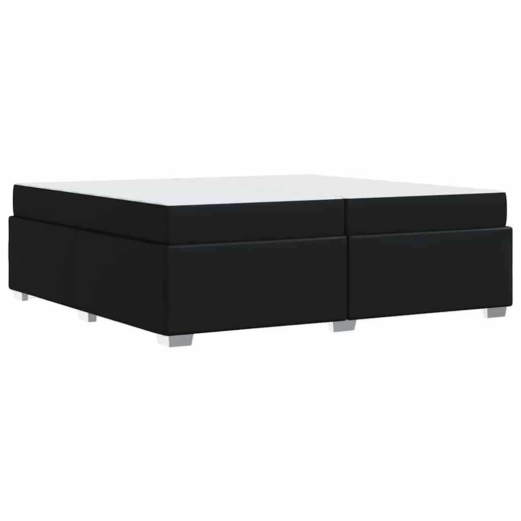 Cadre de lit avec matelas Noir 200 x 200 cm tissu - XIOS