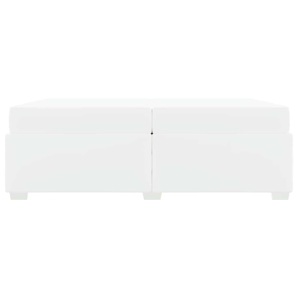 Cadre de lit avec matelas Blanc 200 x 200 cm tissu