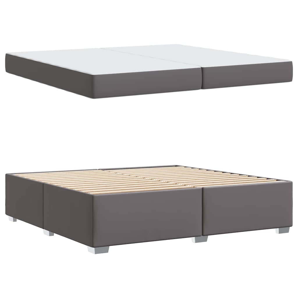 Cadre de lit avec matelas Gris 200 x 200 cm tissu - XIOS