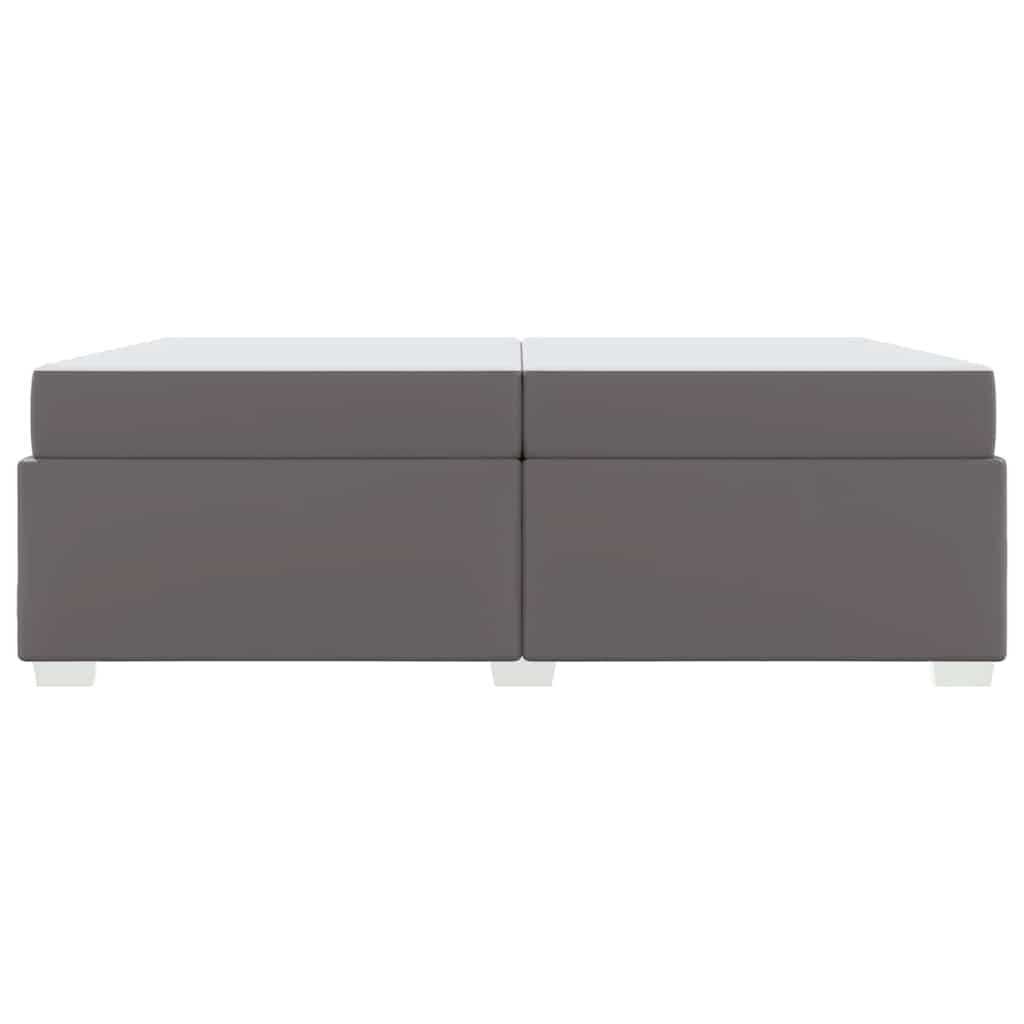 Cadre de lit avec matelas Gris 200 x 200 cm tissu - XIOS
