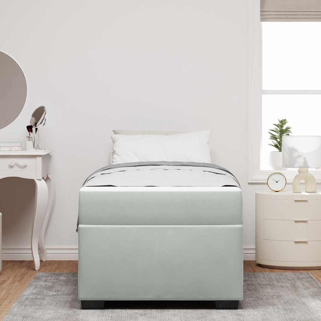 Cadre de lit avec matelas Gris clair 80 x 200 cm tissu - XIOS