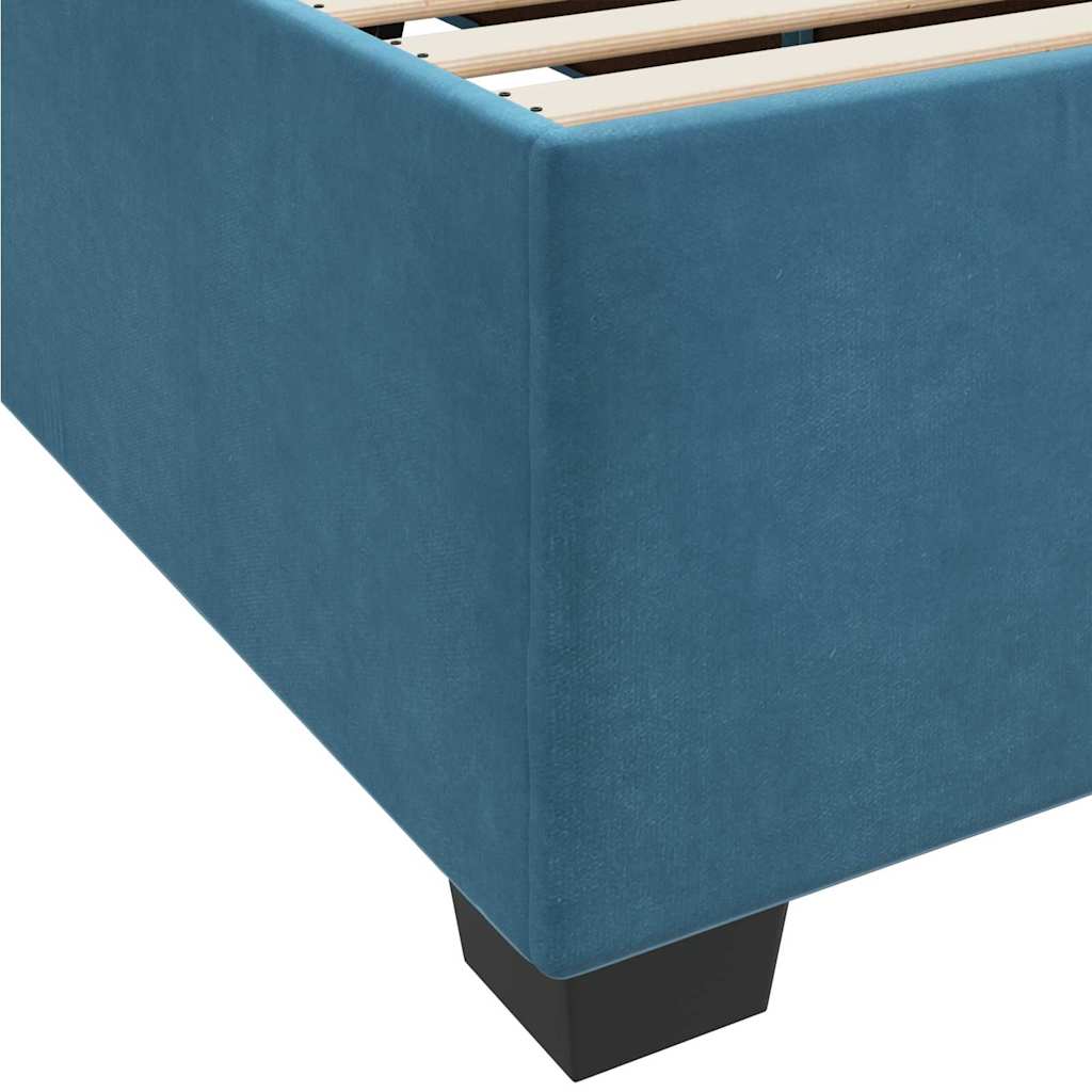 Cadre de lit avec matelas Bleu 80 x 200 cm tissu - XIOS