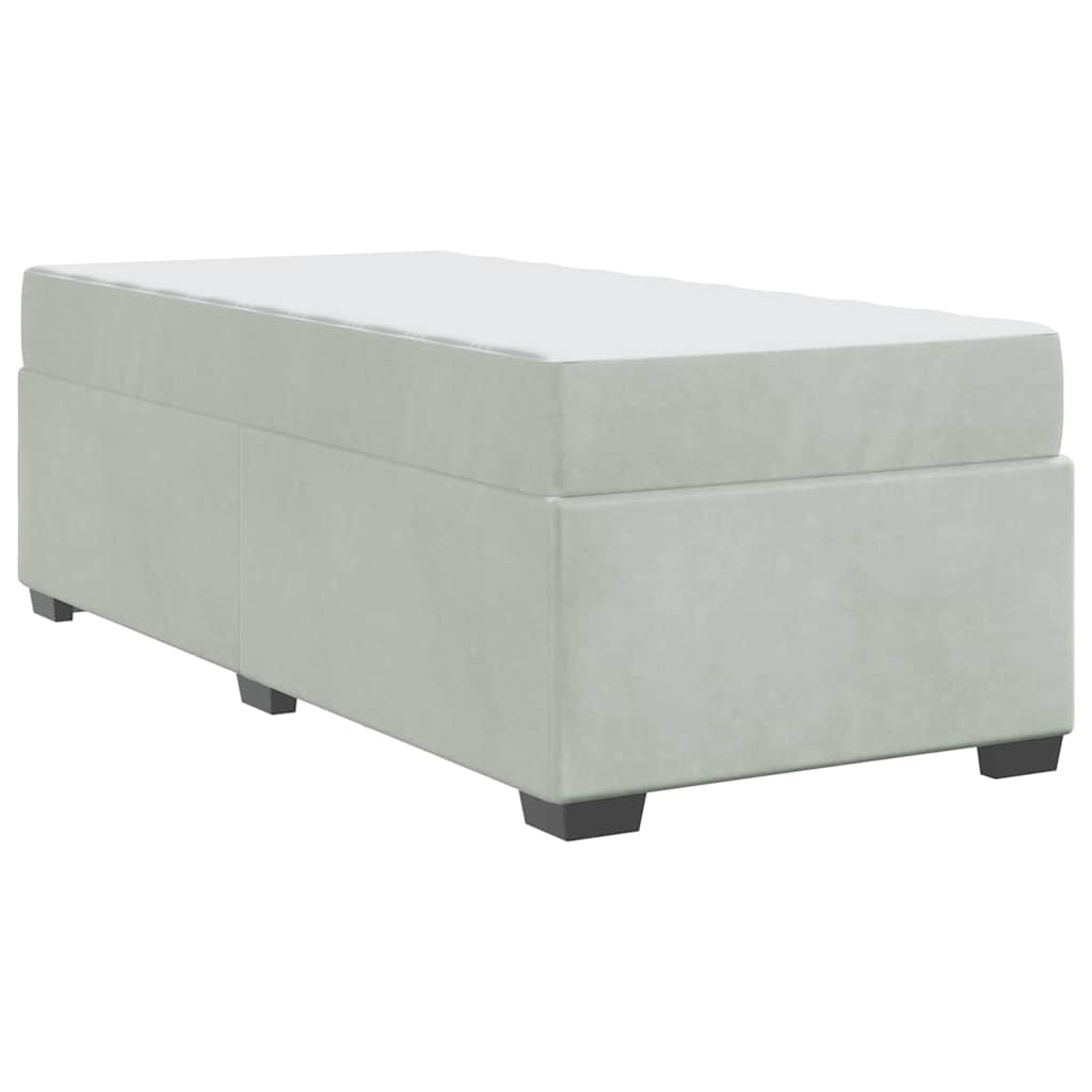 Cadre de lit avec matelas Gris clair 90 x 190 cm tissu - XIOS