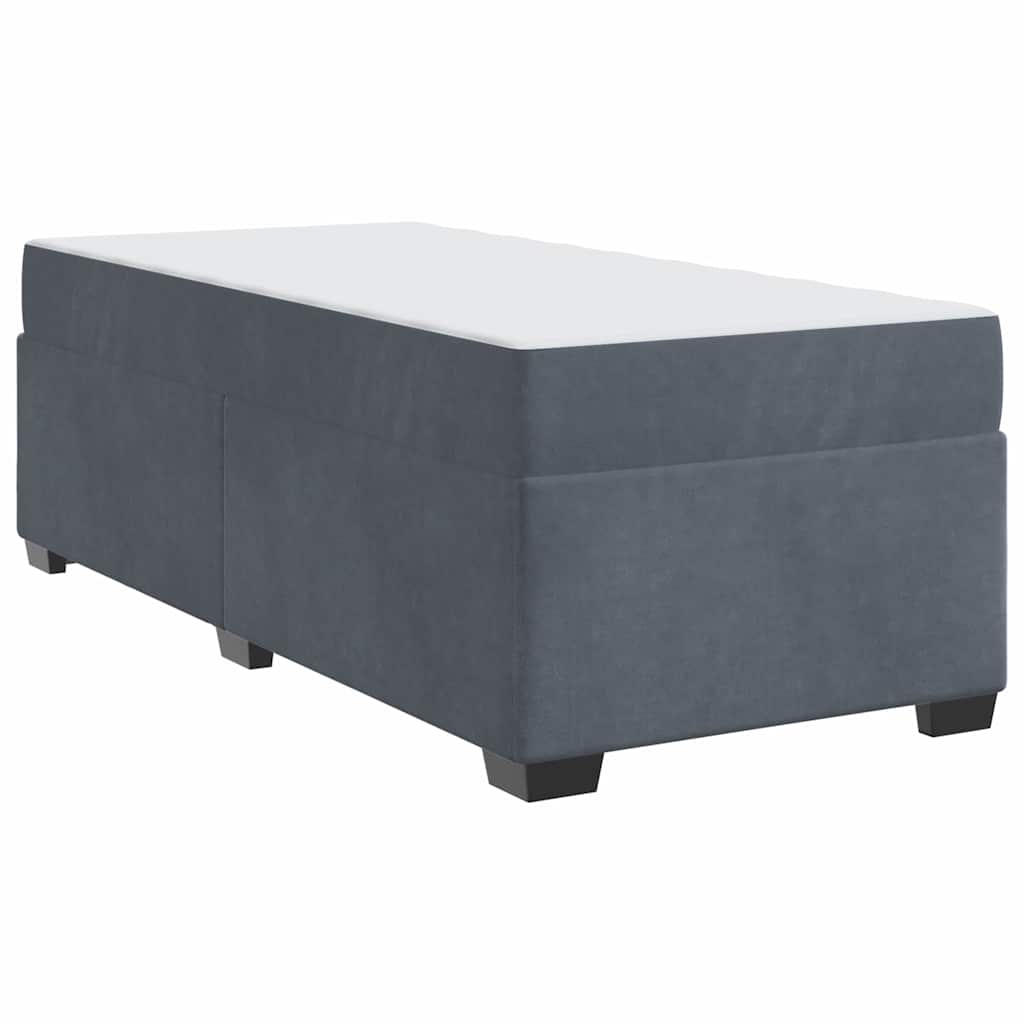Cadre de lit avec matelas Gris foncé 90 x 190 cm Velours - XIOS