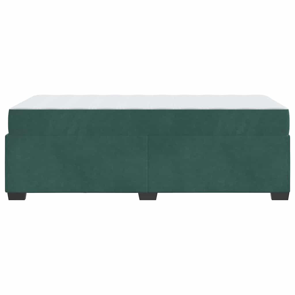 Cadre de lit avec matelas Vert foncé 90 x 190 cm tissu