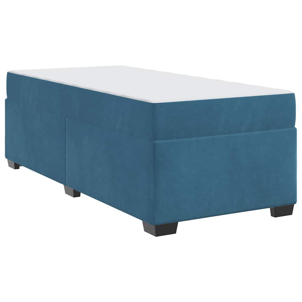 Cadre de lit avec matelas Bleu foncé 90 x 190 cm Velours - XIOS