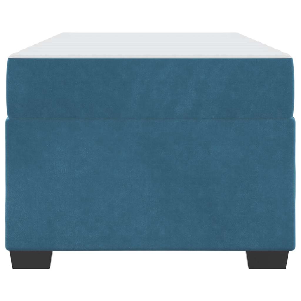 Cadre de lit avec matelas Bleu foncé 90 x 200 cm tissu - XIOS