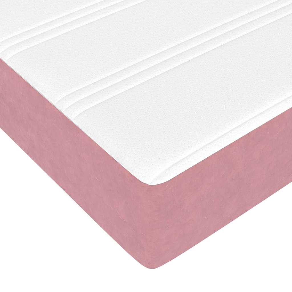 Cadre de lit avec matelas Rose 90 x 200 cm tissu - XIOS