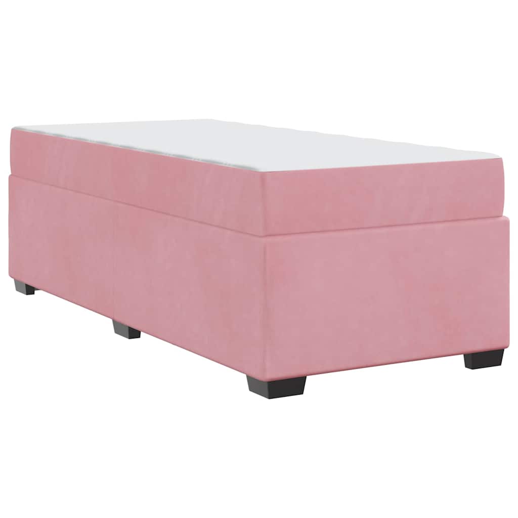 Cadre de lit avec matelas Rose 90 x 200 cm tissu - XIOS