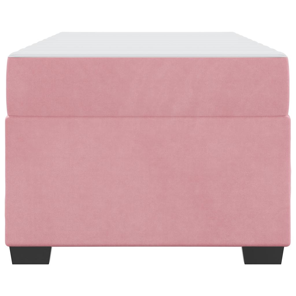 Cadre de lit avec matelas Rose 90 x 200 cm tissu - XIOS