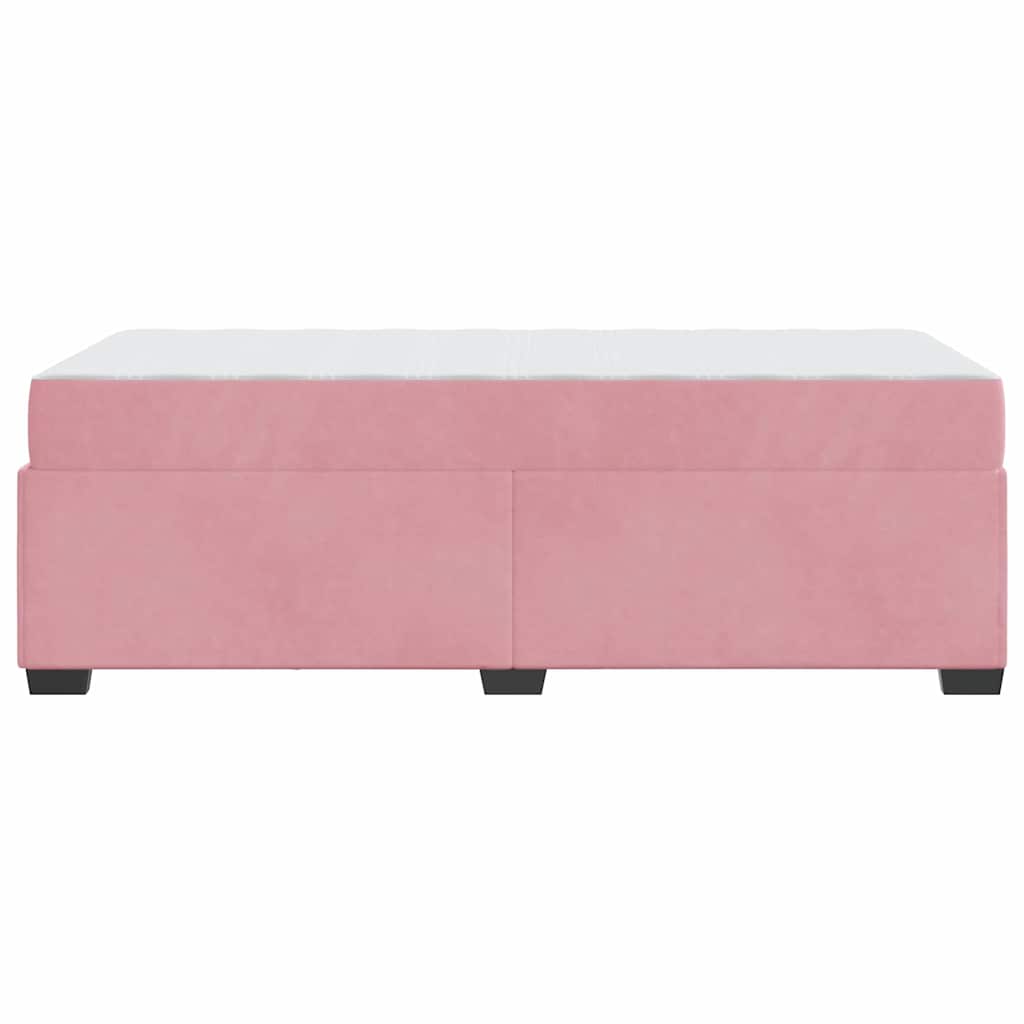 Cadre de lit avec matelas Rose 90 x 200 cm tissu - XIOS
