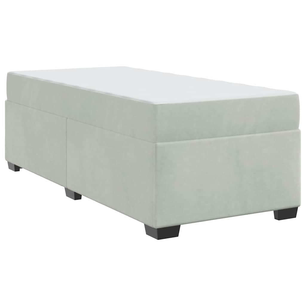Cadre de lit avec matelas Gris clair 100 x 200 cm Velours - XIOS