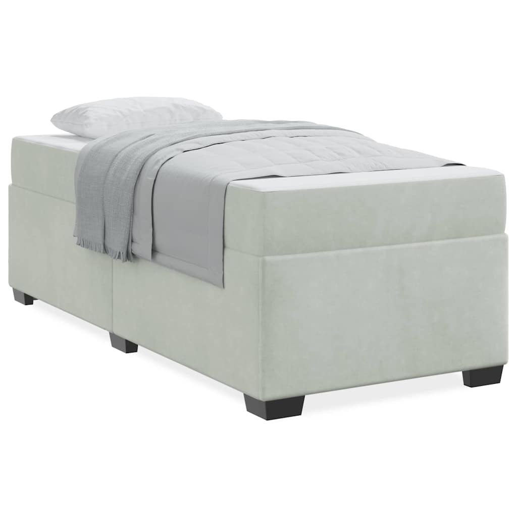 Cadre de lit avec matelas Gris clair 100 x 200 cm Velours - XIOS