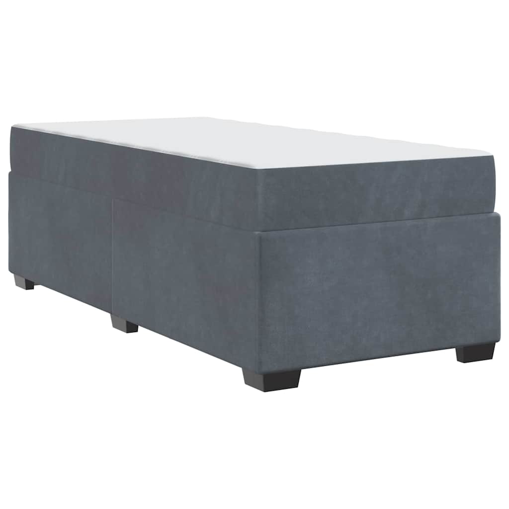 Cadre de lit avec matelas Gris foncé 100 x 200 cm tissu - XIOS