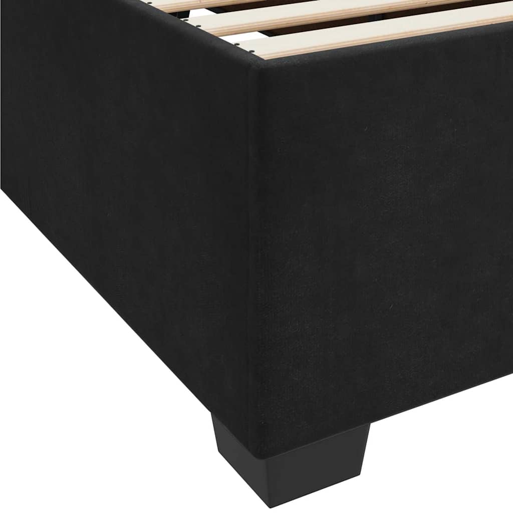 Cadre de lit avec matelas Noir 100 x 200 cm tissu - XIOS