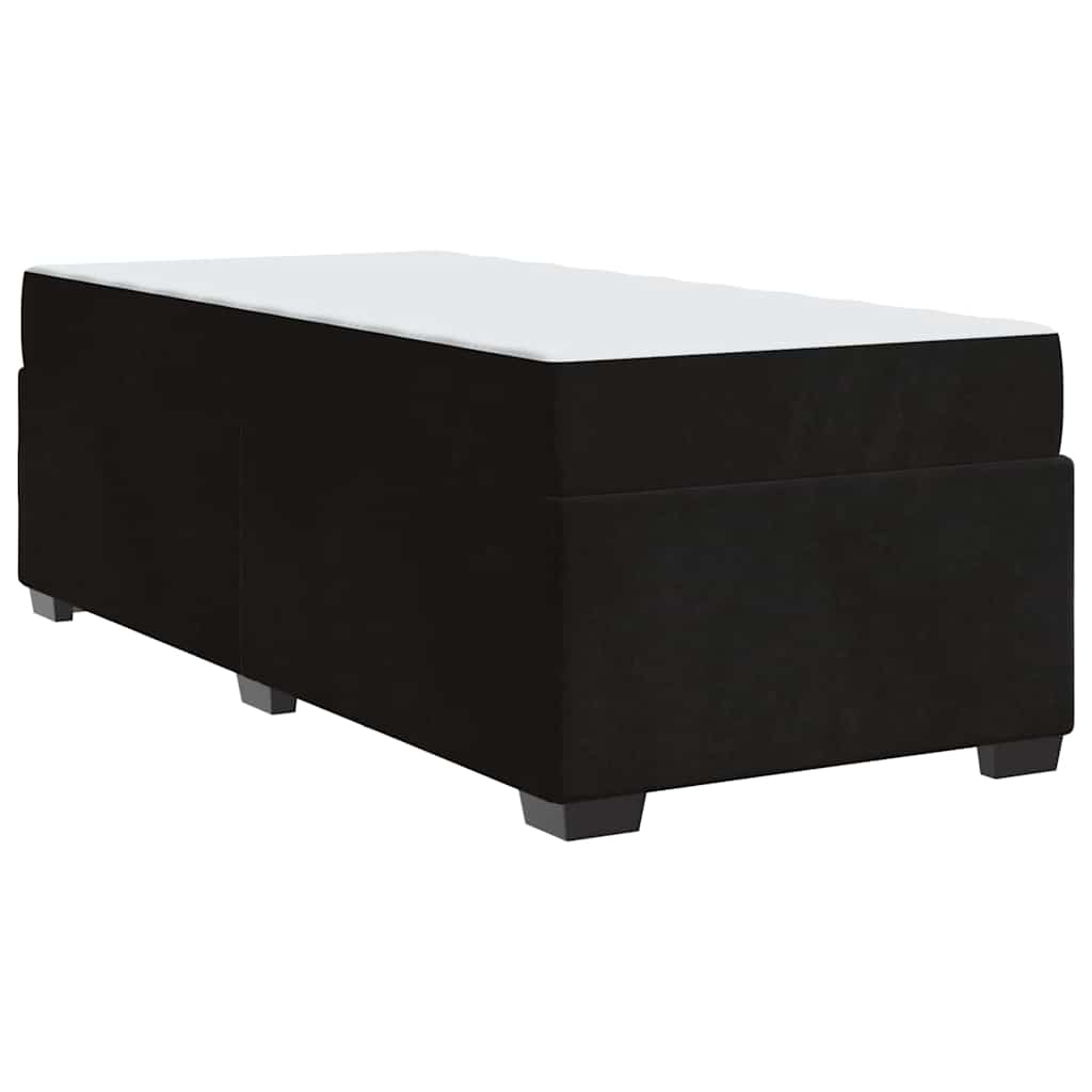 Cadre de lit avec matelas Noir 100 x 200 cm tissu - XIOS
