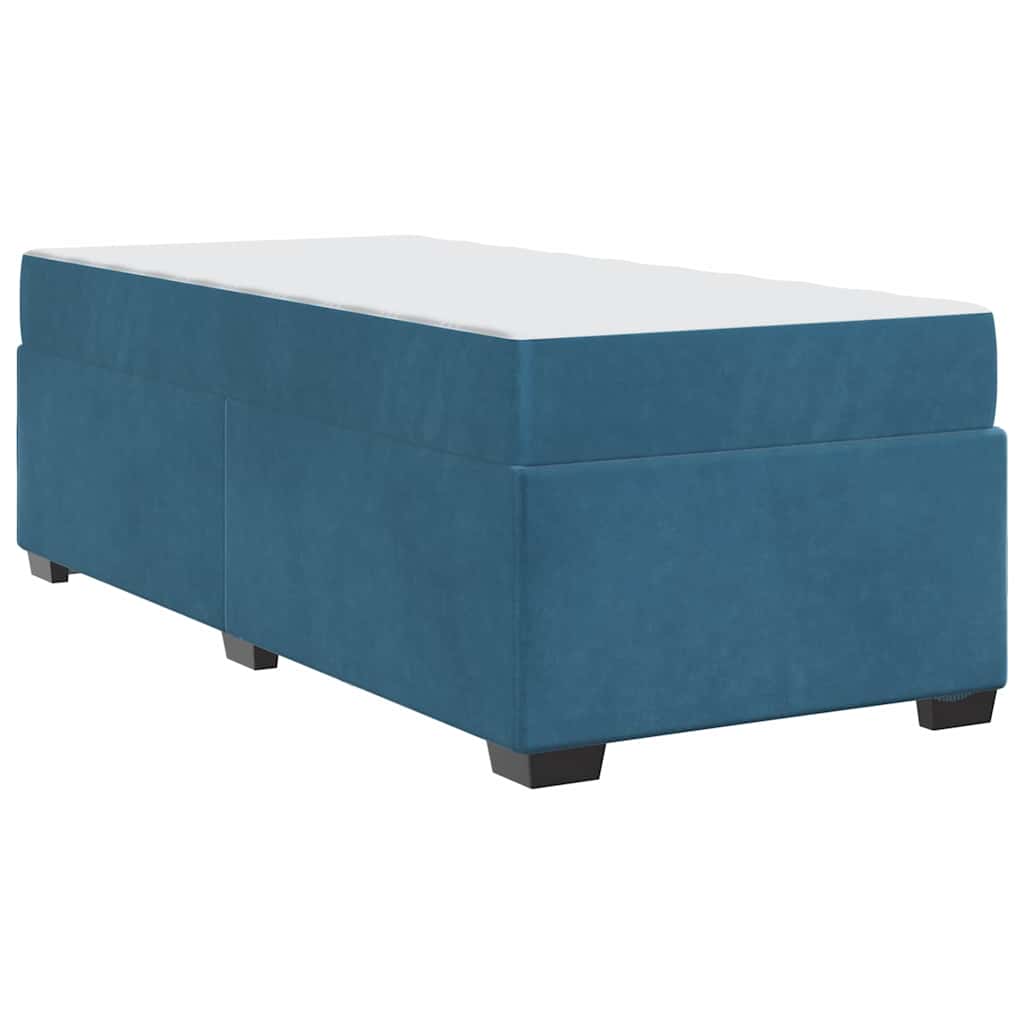 Cadre de lit avec matelas Bleu foncé 100 x 200 cm tissu - XIOS