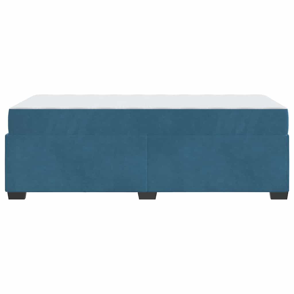 Cadre de lit avec matelas Bleu foncé 100 x 200 cm tissu - XIOS