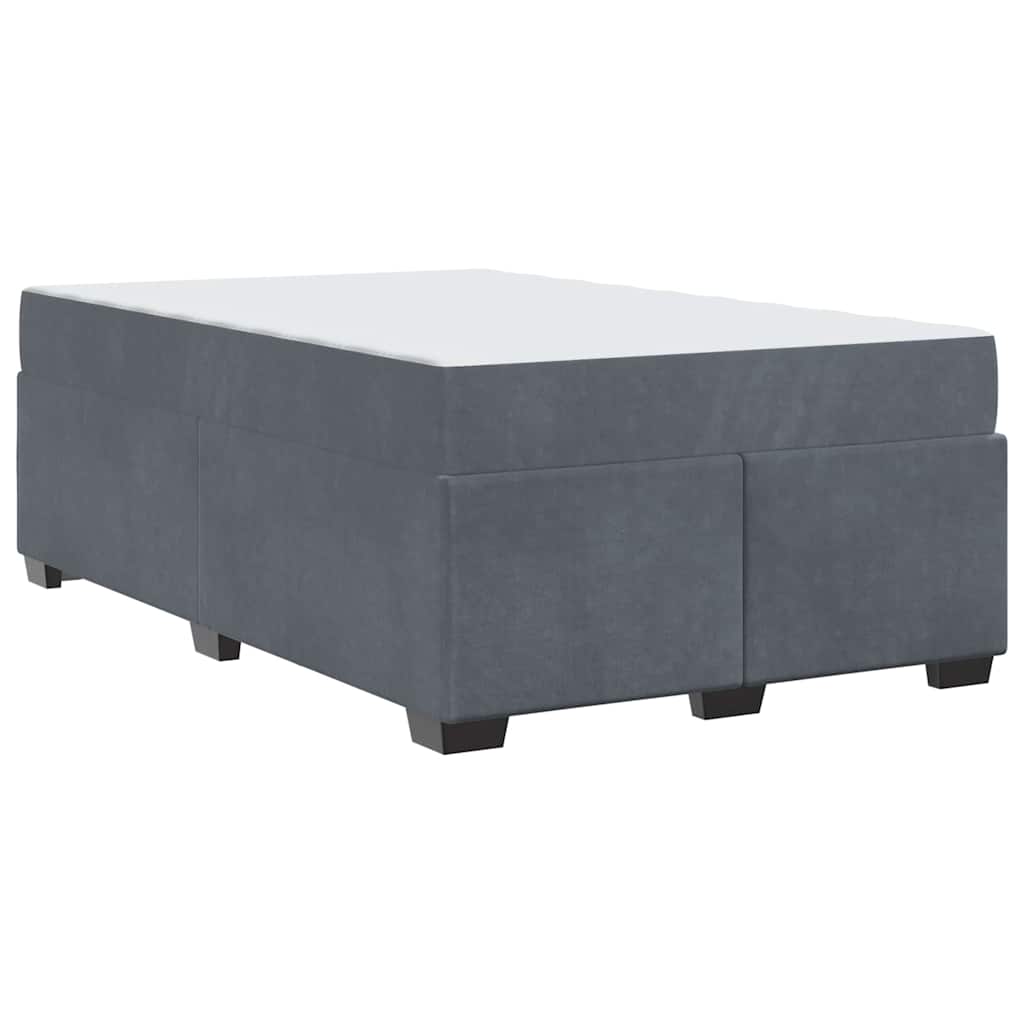 Cadre de lit avec matelas Gris foncé 120 x 190 cm tissu - XIOS