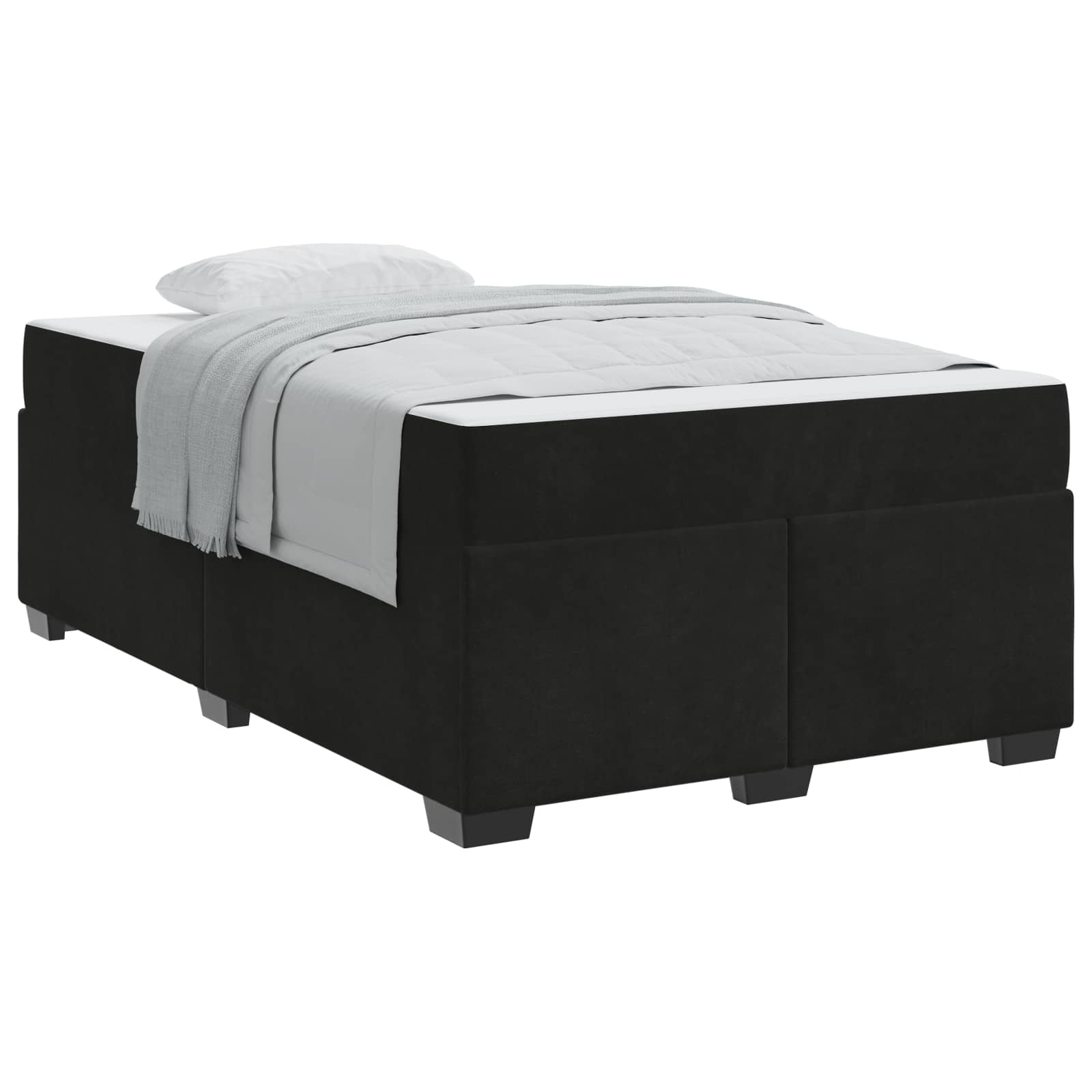 Cadre de lit avec matelas Noir 120 x 190 cm tissu - XIOS