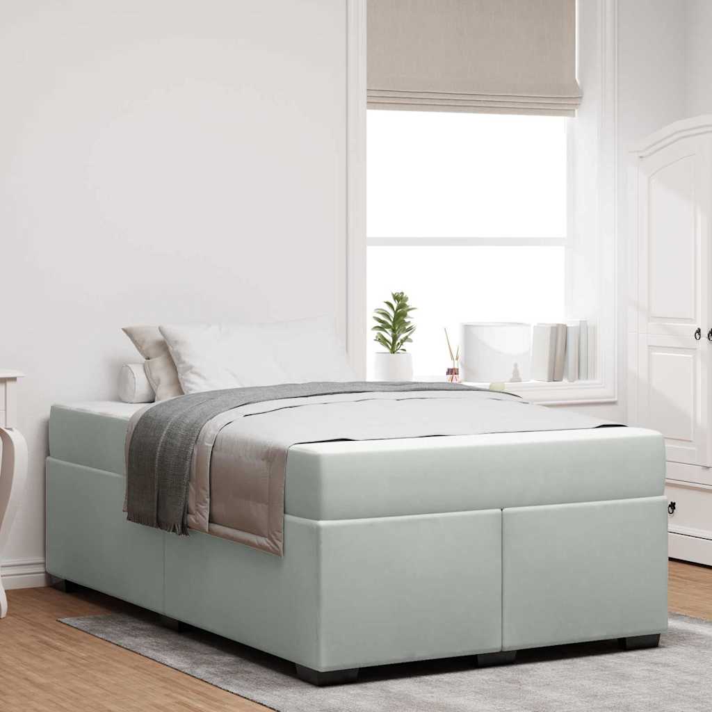 Cadre de lit avec matelas Gris clair 120 x 200 cm tissu - XIOS