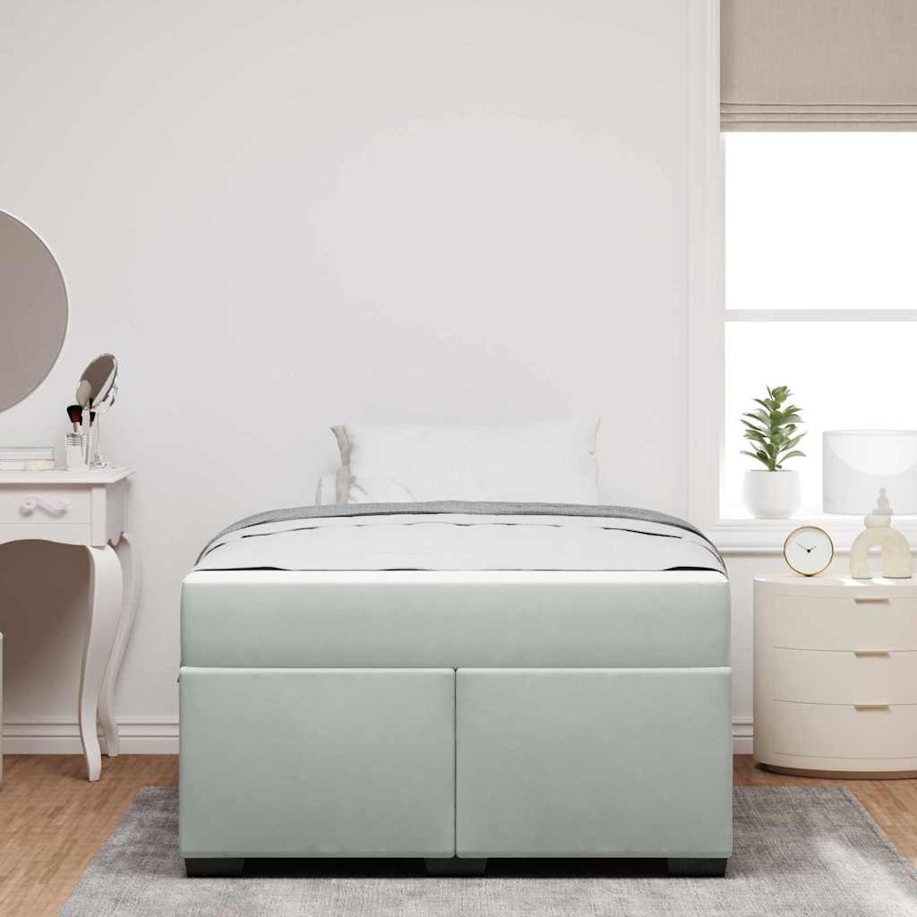 Cadre de lit avec matelas Gris clair 120 x 200 cm tissu - XIOS