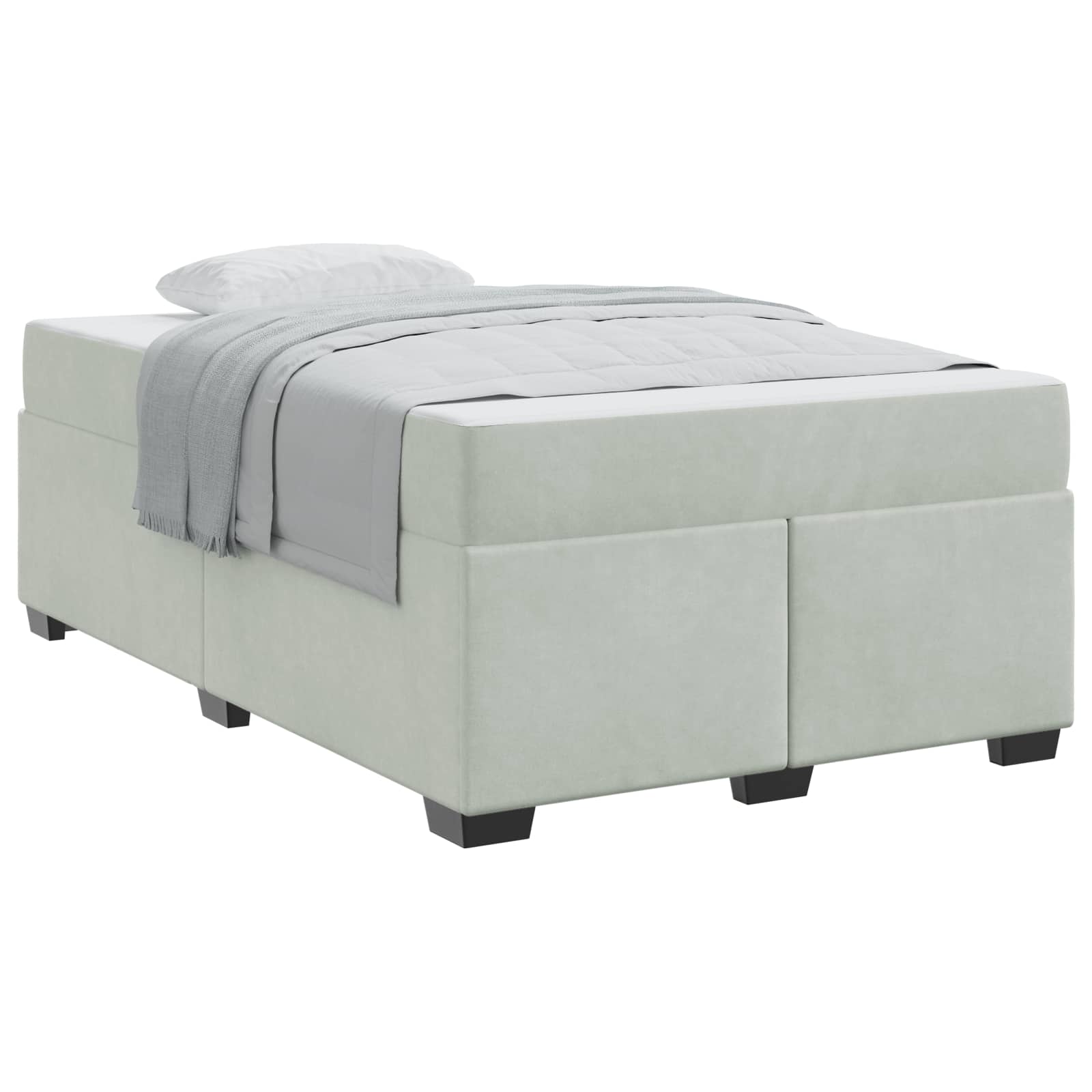 Cadre de lit avec matelas Gris clair 120 x 200 cm tissu - XIOS