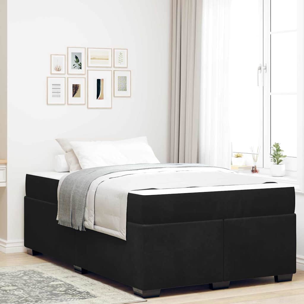 Cadre de lit avec matelas Noir 120 x 200 cm tissu - XIOS