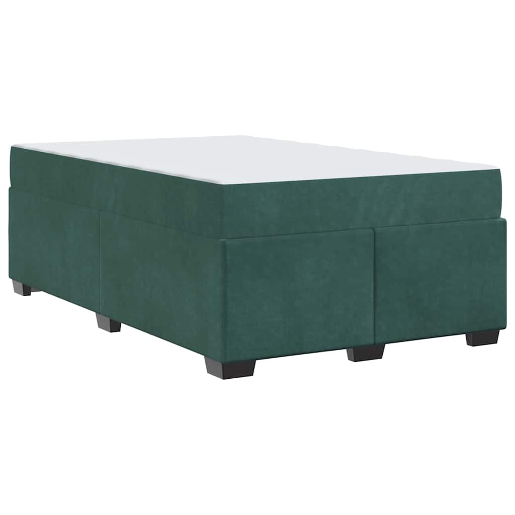 Cadre de lit avec matelas Vert foncé 120 x 200 cm tissu - XIOS