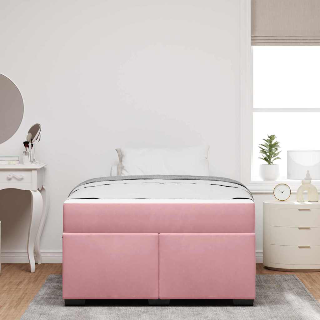 Cadre de lit avec matelas Rose 120 x 200 cm tissu - XIOS