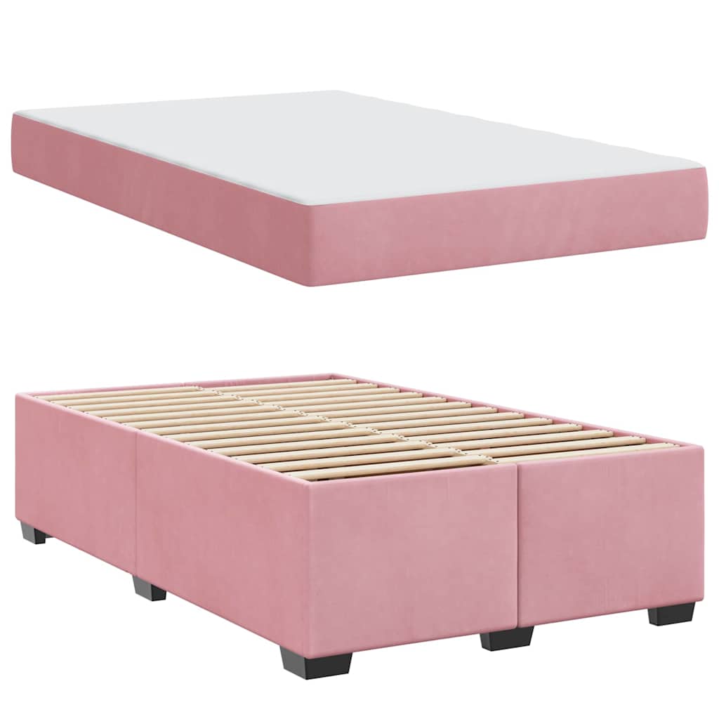 Cadre de lit avec matelas Rose 120 x 200 cm tissu - XIOS