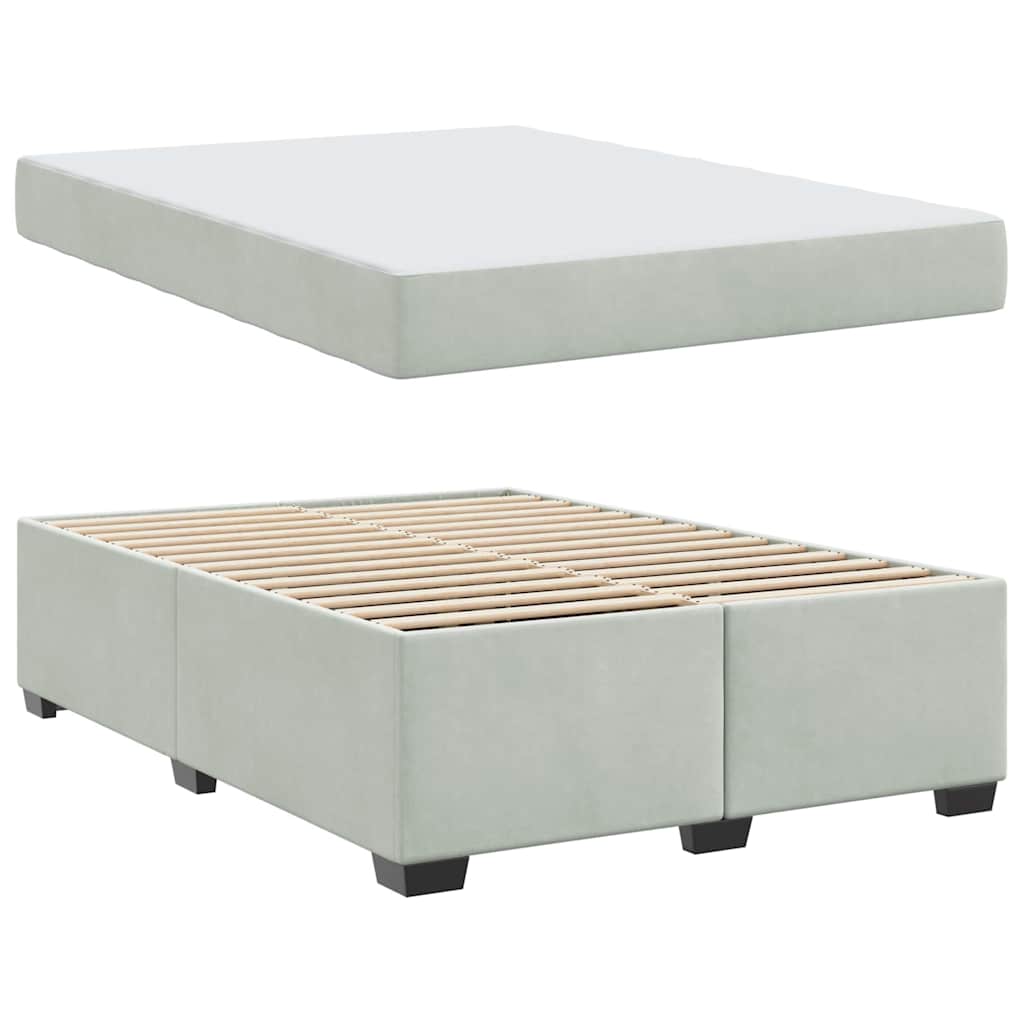 Cadre de lit avec matelas Gris clair 140 x 200 cm tissu - XIOS