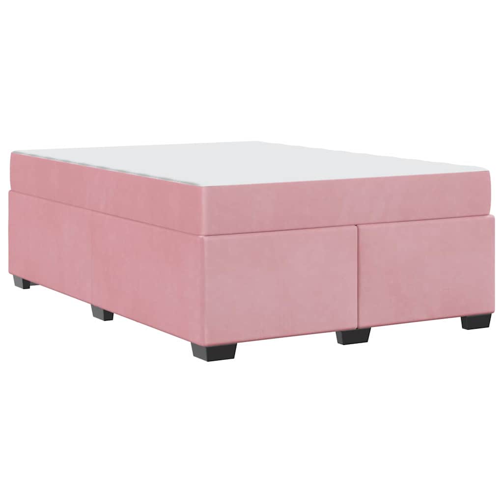 Cadre de lit avec matelas Rose 140 x 200 cm tissu - XIOS
