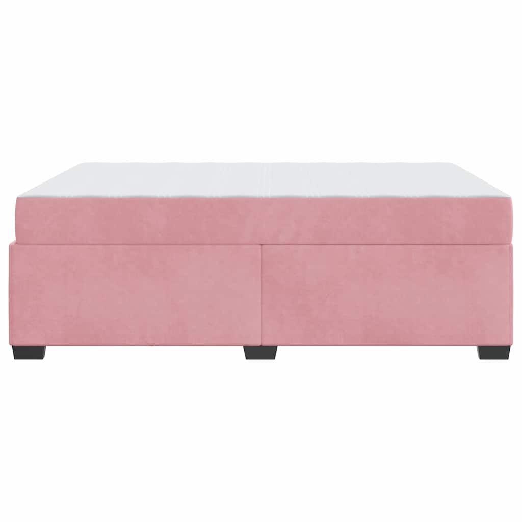 Cadre de lit avec matelas Rose 140 x 200 cm tissu - XIOS