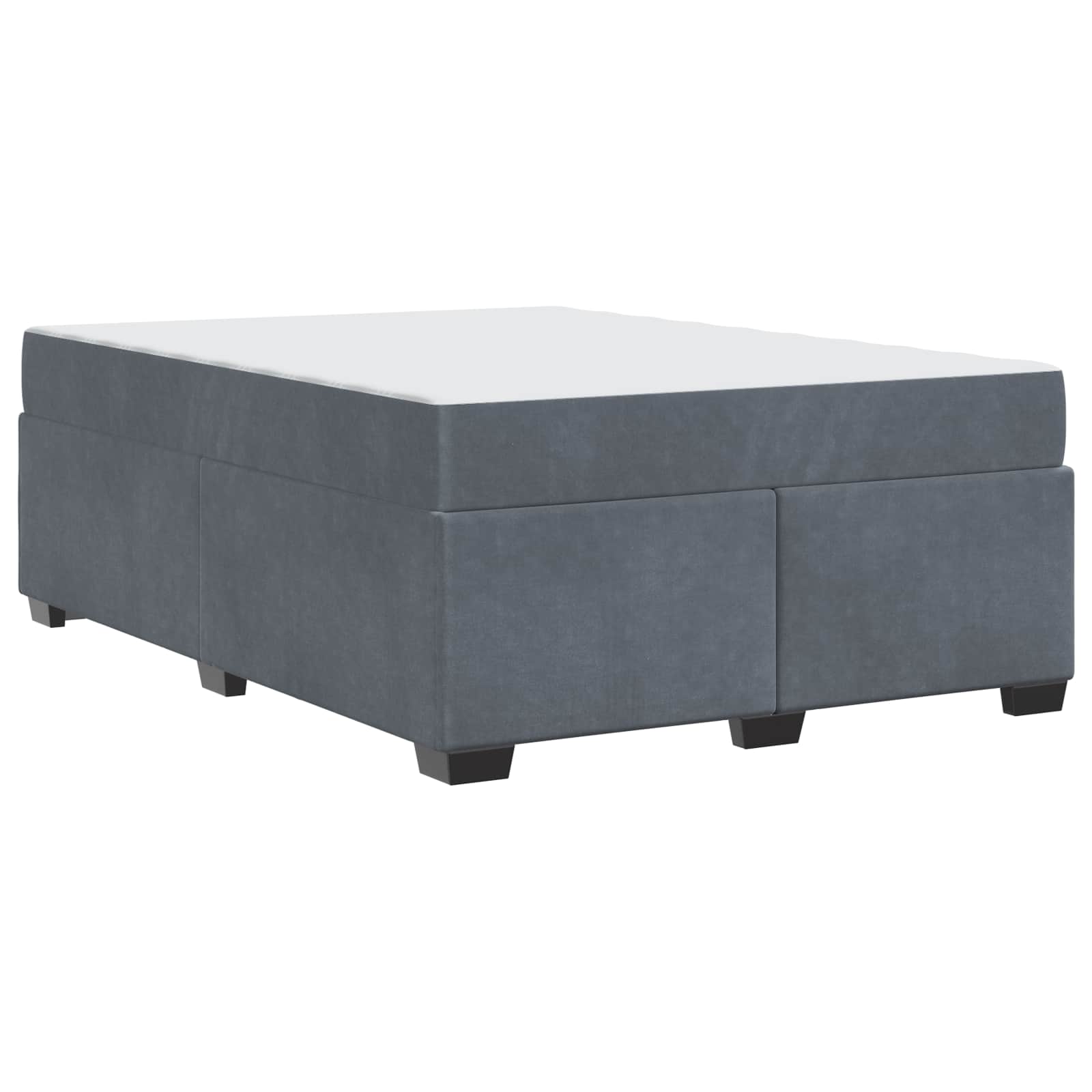 Cadre de lit avec matelas Gris foncé 160 x 200 cm tissu - XIOS