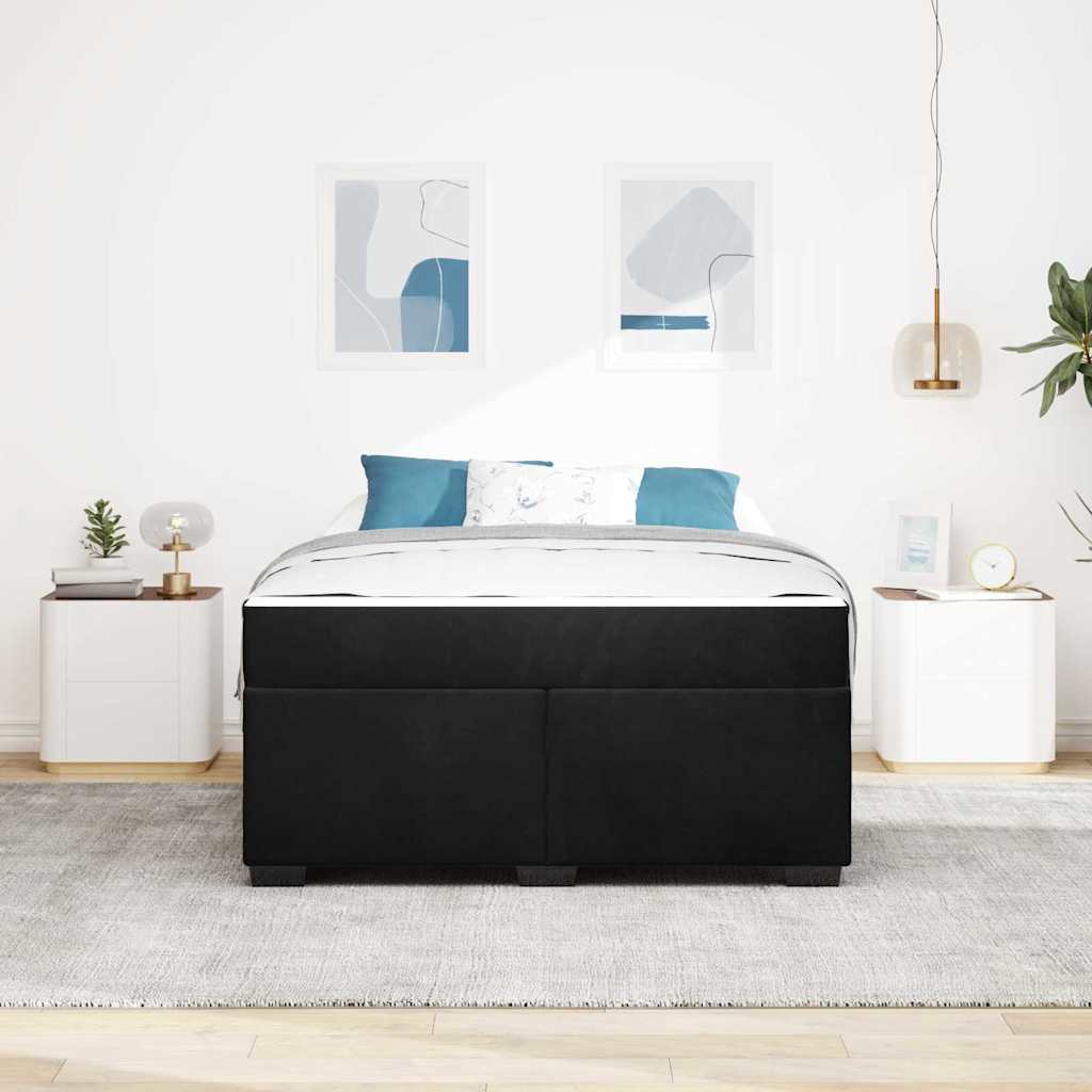 Cadre de lit avec matelas Noir 160 x 200 cm tissu
