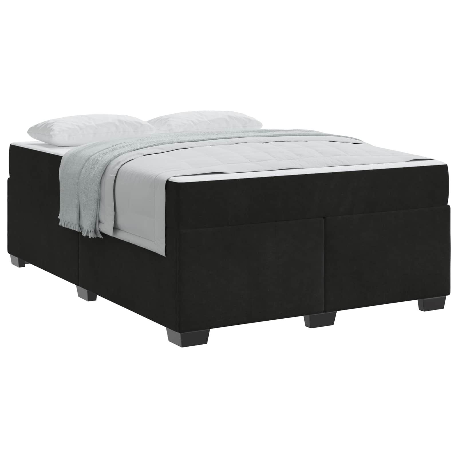 Cadre de lit avec matelas Noir 160 x 200 cm tissu - XIOS