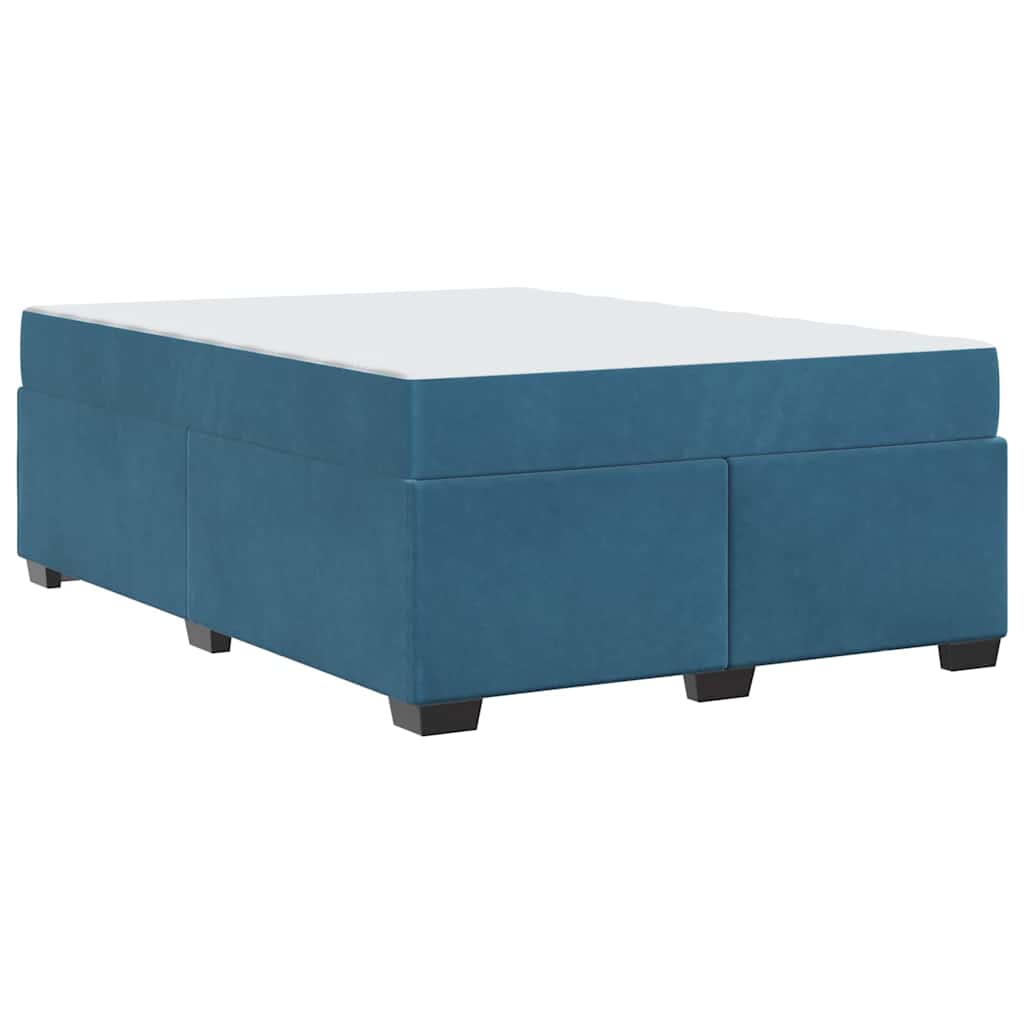 Cadre de lit avec matelas Bleu foncé 160 x 200 cm tissu - XIOS