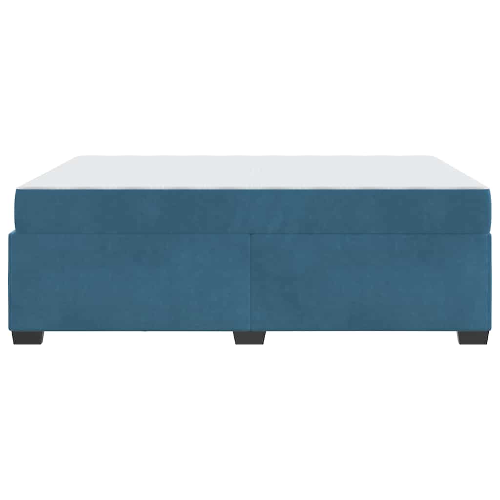Cadre de lit avec matelas Bleu foncé 160 x 200 cm tissu - XIOS