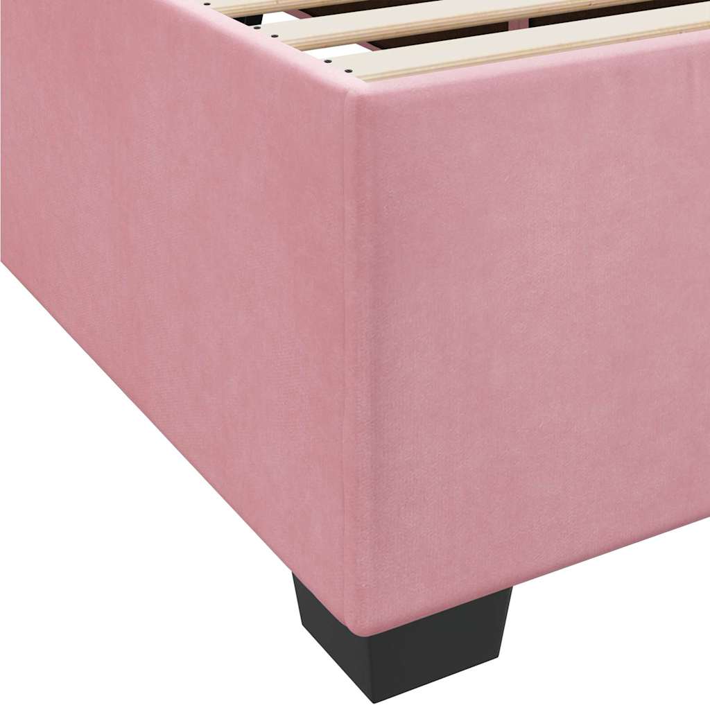 Cadre de lit avec matelas Rose 160 x 200 cm tissu - XIOS