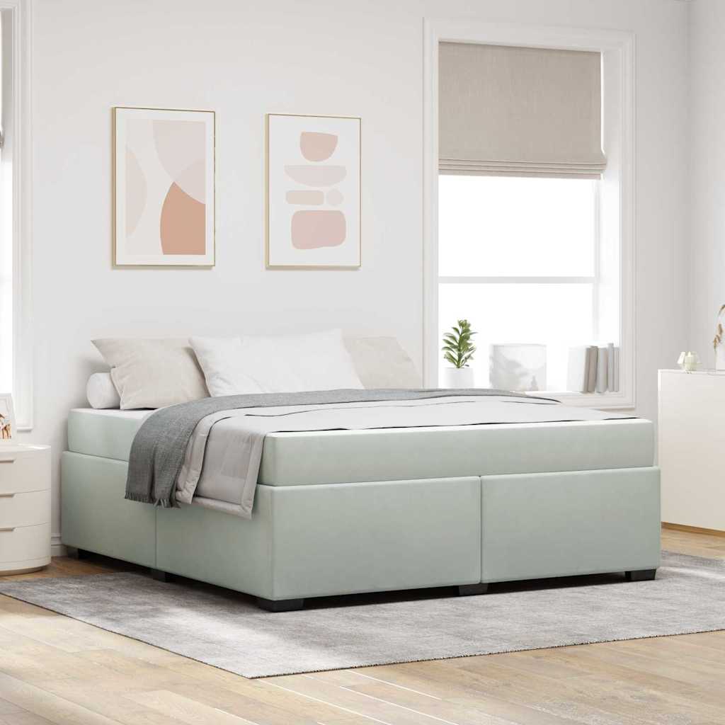 Cadre de lit avec matelas Gris clair 180 x 200 cm tissu - XIOS