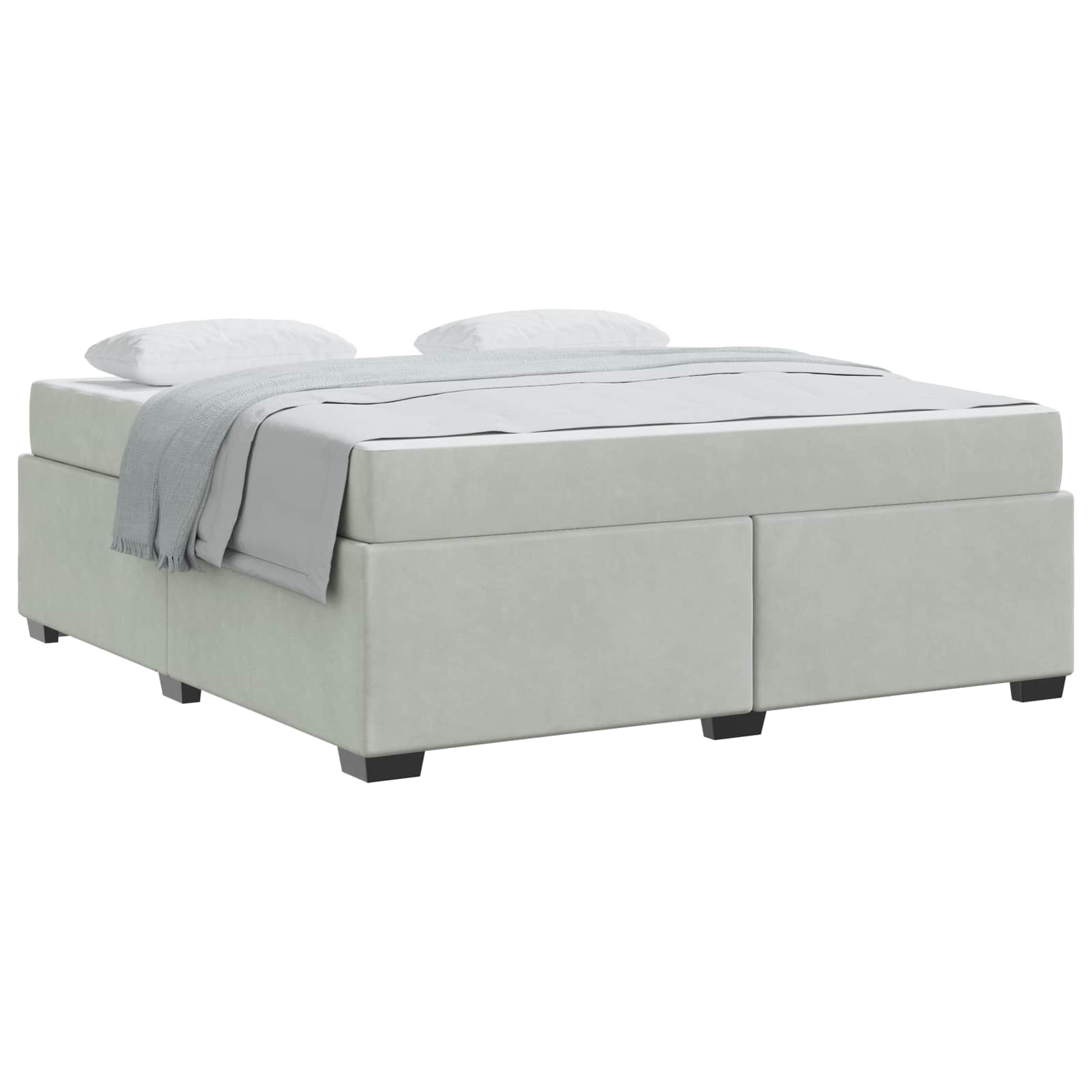 Cadre de lit avec matelas Gris clair 180 x 200 cm tissu - XIOS