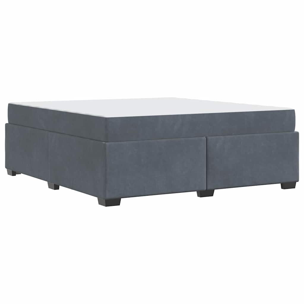 Cadre de lit avec matelas Gris foncé 180 x 200 cm tissu - XIOS