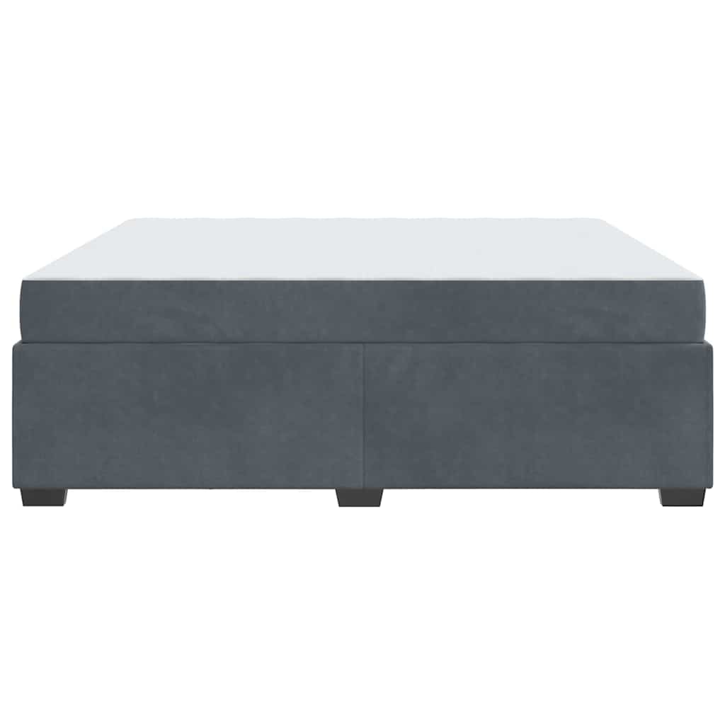 Cadre de lit avec matelas Gris foncé 180 x 200 cm tissu - XIOS